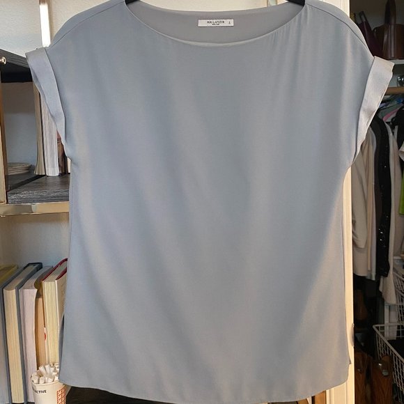 MM Lafleur Tops - Blue MMLaFleur Work Blouse Short Sleeve Shirt